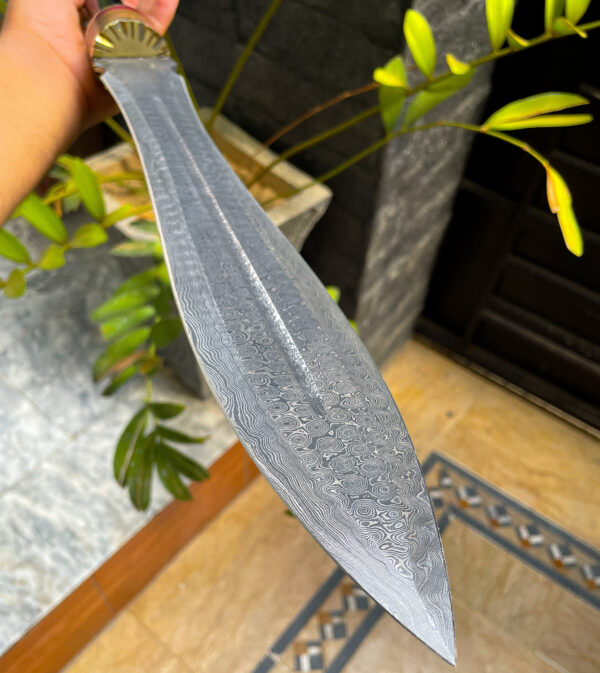 Handmade Damascus Blade Spear, 36" Multi colour Spear