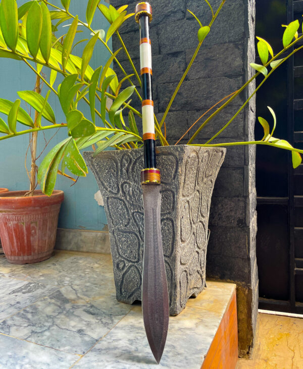 Handmade Damascus Blade Spear, 36" Multi colour Spear