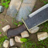 Ramboo Bowie, 26" Damascus blade handle made of Stag Horn.