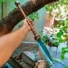 image00001 Handmade Damascus Blade Spear, 32" Rose Wood Spear