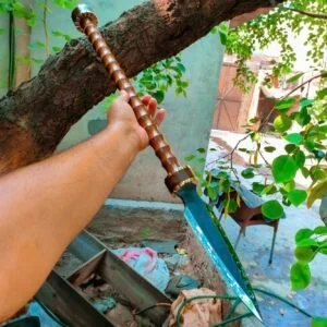 Handmade Damascus Blade Spear, 32" Rose Wood  Spear